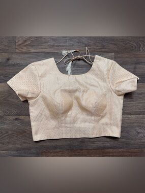 Sari Saree Indian blouse choli crop top tassel tie back embroidered beaded